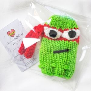 Ninja Turtle beanie hat shift knob cover handmade.